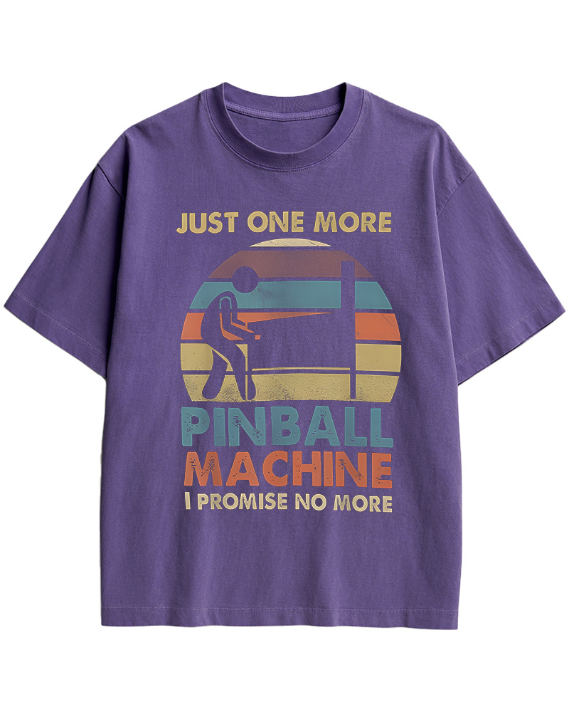 TheRetroTee Just One More Pinball Machine 1970s Cotton T-Shirt