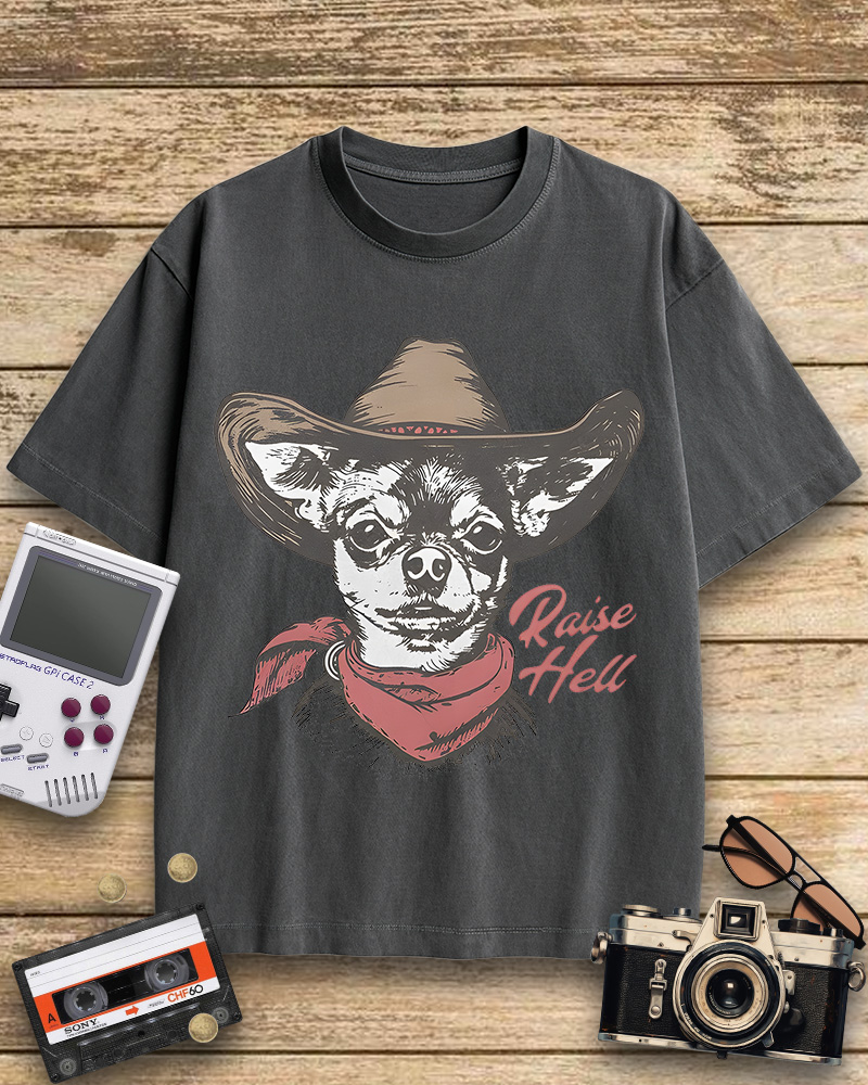 TheRetroTee Cowboy Dog Cotton T-Shirt