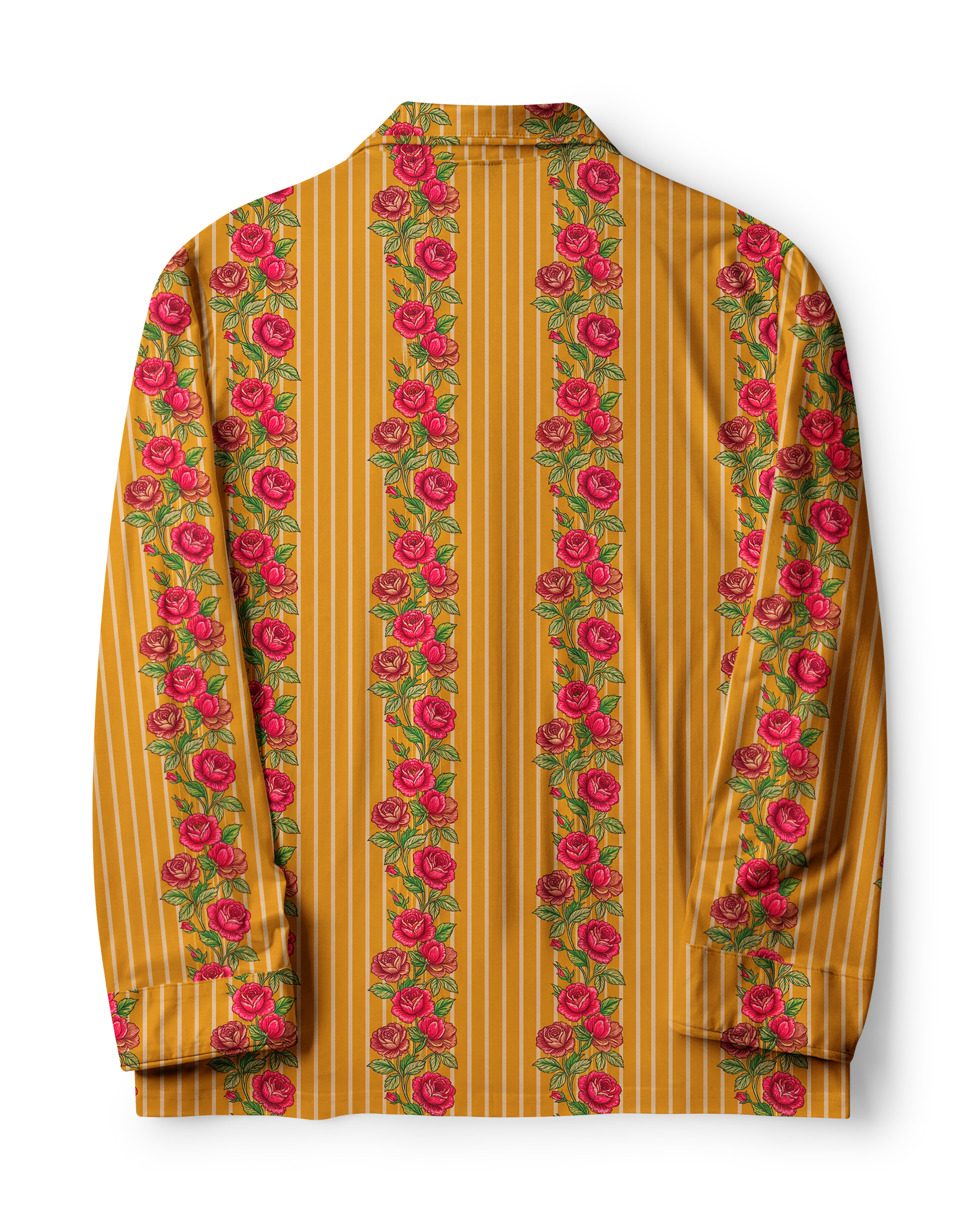 TheRetroTee Ochre Rose Stripe Vintage Pajama Set