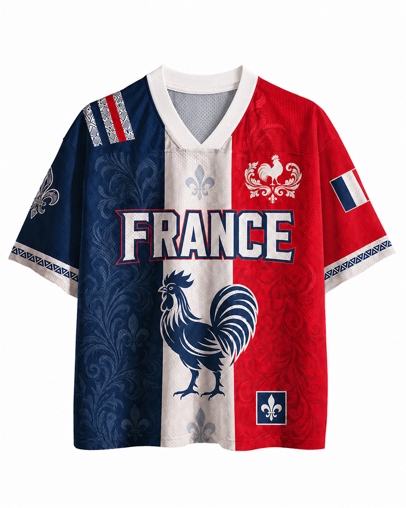 TheRetroTee France Football Custom Name Mesh Jersey