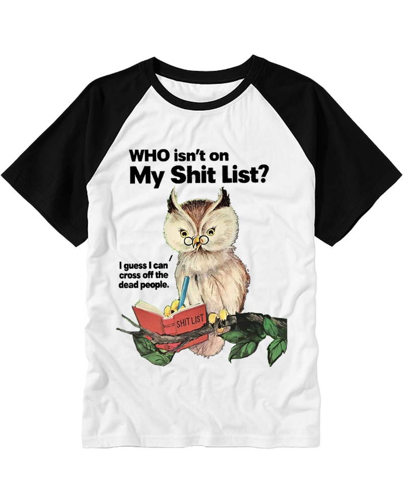 TheRetroTee Who Isn't on My Shit List 1870s Raglan Baseball T-Shirt