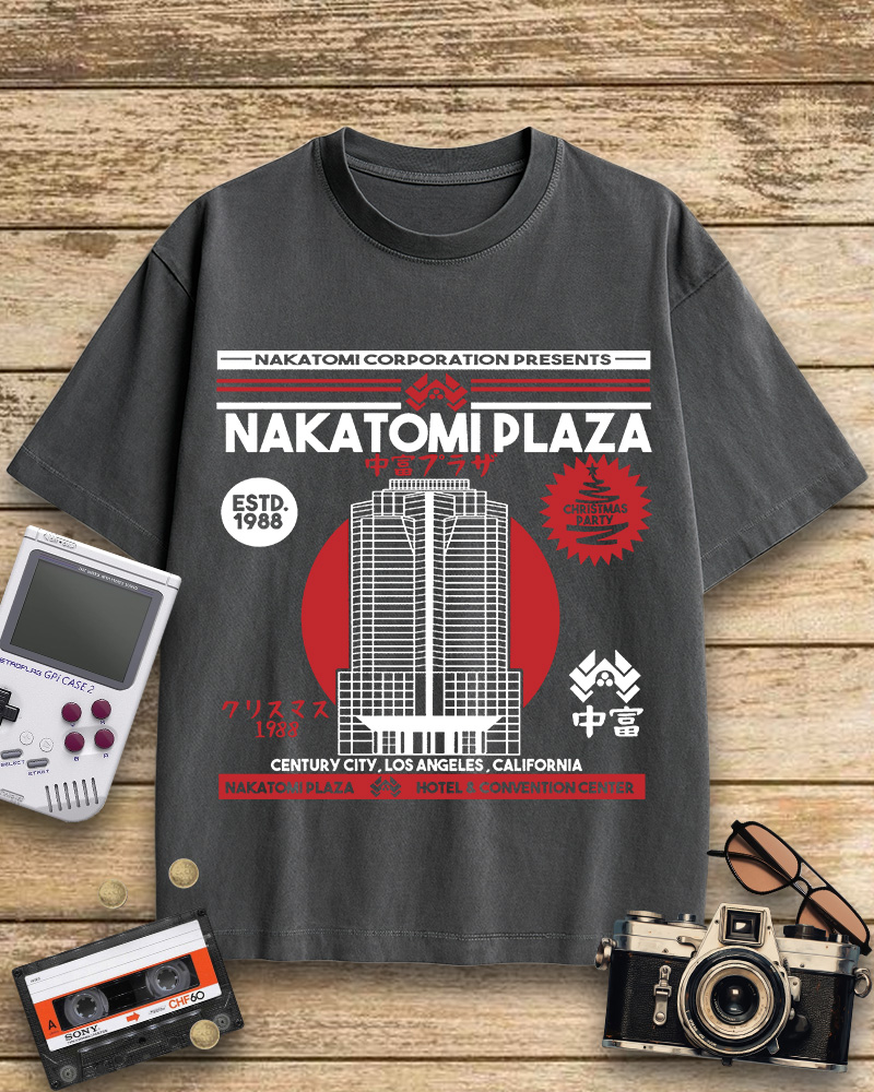 TheRetroTee Nakatomi Plaza 1980s Cotton T-Shirt
