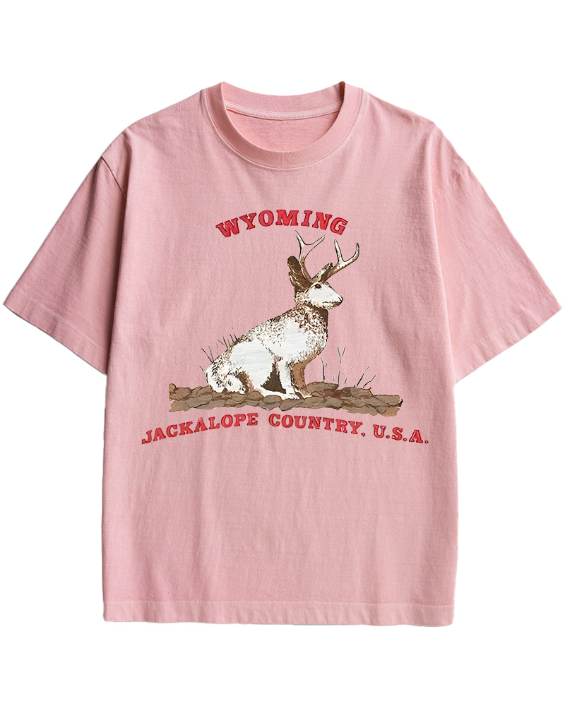 TheRetroTee 60's Vintage Wyoming Jackalope Country Cotton T-Shirt