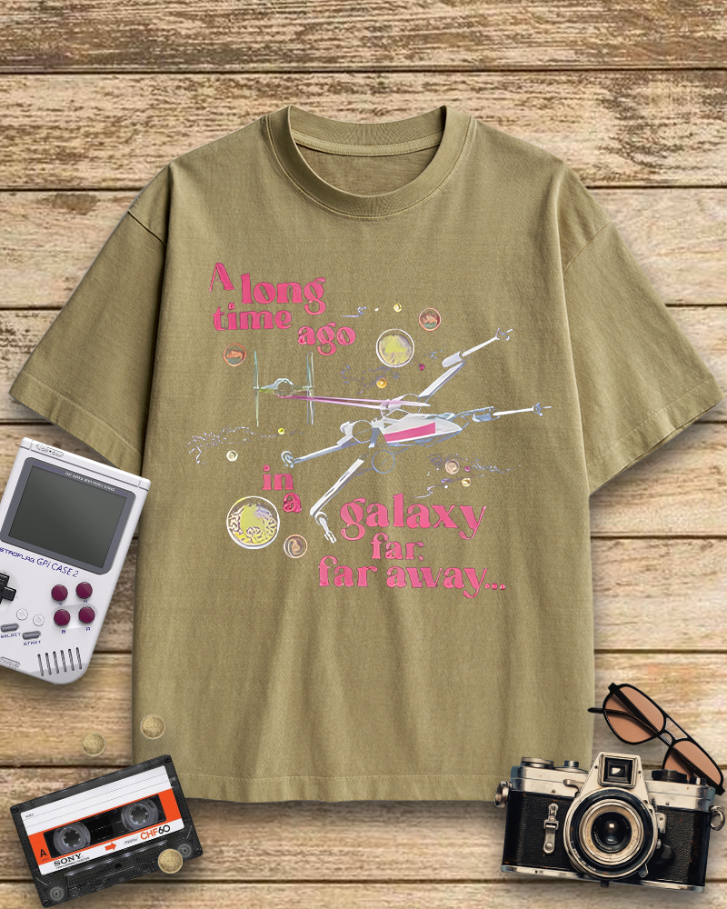 TheRetroTee A Long Time Ago In A Galaxy Far Far Away 1970s T-Shirt