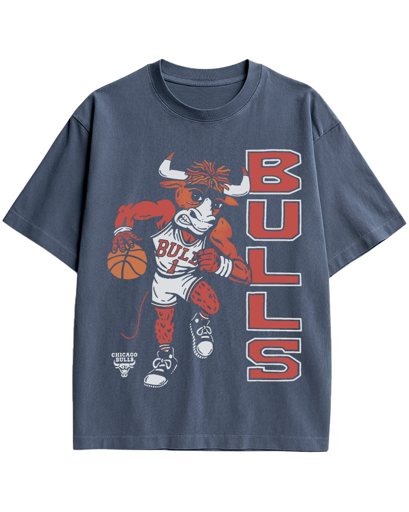 TheRetroTee Chicago Basketball Bull 1990s Cotton T-Shirt