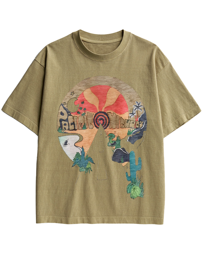 TheRetroTee Open Road Pacific Highway Cotton T-Shirt