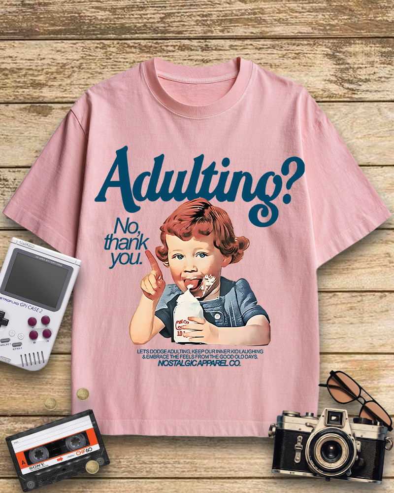 TheRetroTee Adulting No, thanks 1960s Cotton T-Shirt