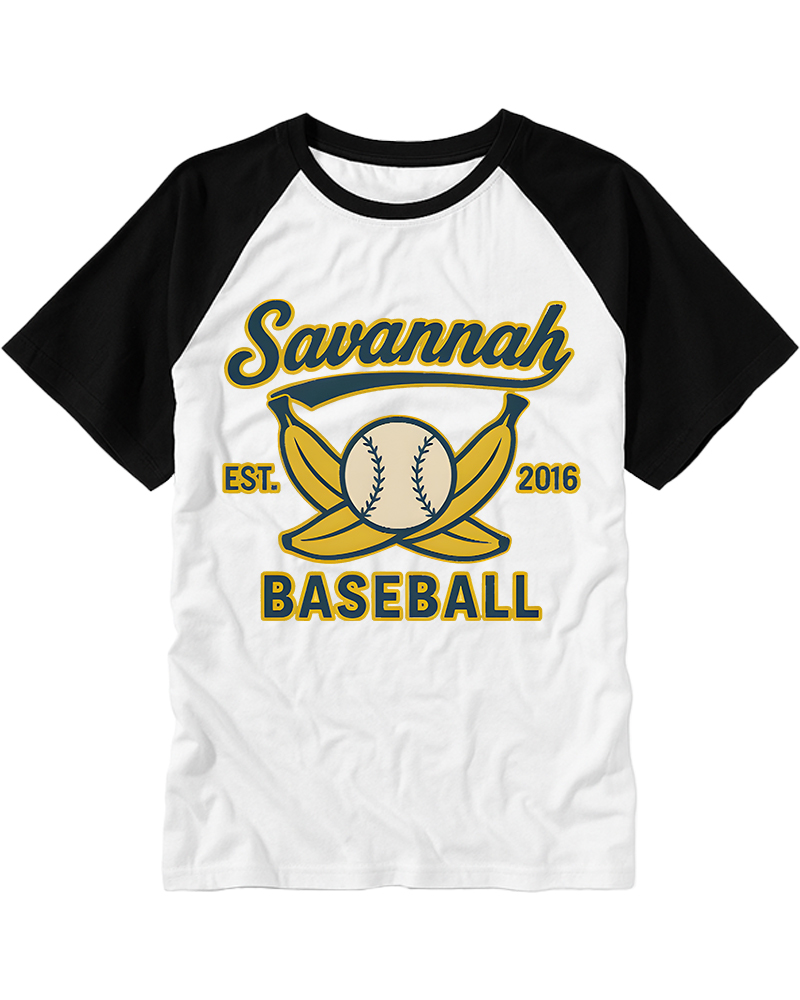 TheRetroTee Retro Savannah Baseball Raglan Baseball T-Shirt