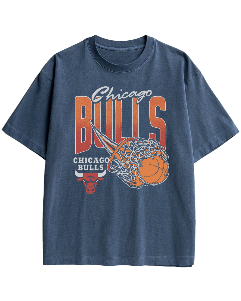 TheRetroTee Chicago Bulls Basketball 1990s Cotton T-Shirt