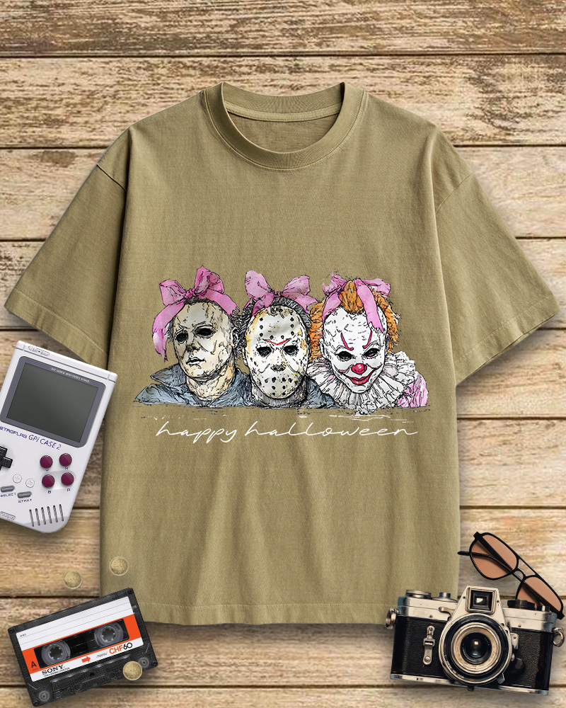 TheRetroTee Happy Halloween 1980s Cotton T-Shirt