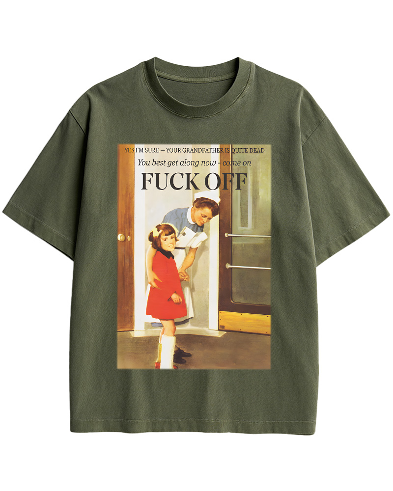 TheRetroTee Fuck Off Nostalgia Pin-Up Cotton T-Shirt