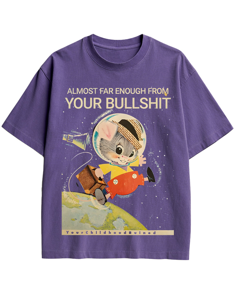 TheRetroTee Almost Far Enough from Your Bullshit Pin-Up Cotton T-Shirt