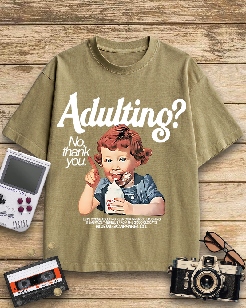 TheRetroTee Adulting No, thanks 1960s Cotton T-Shirt