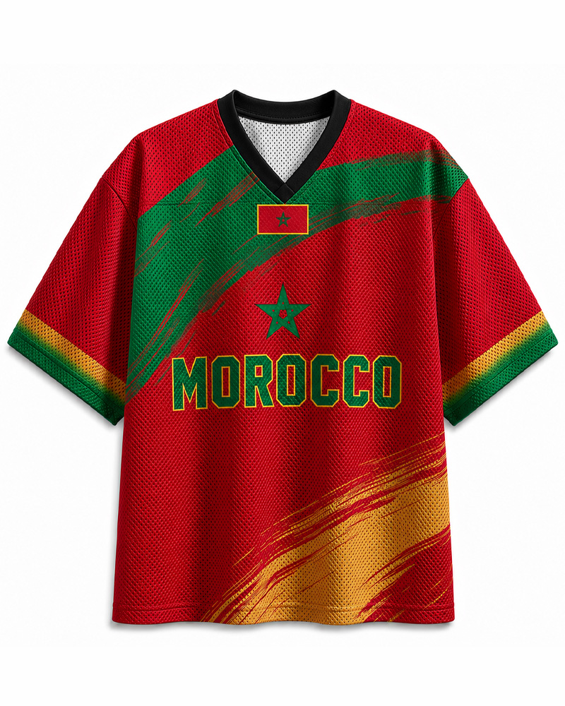 TheRetroTee Personalized Morocco Soccer Mesh Jersey