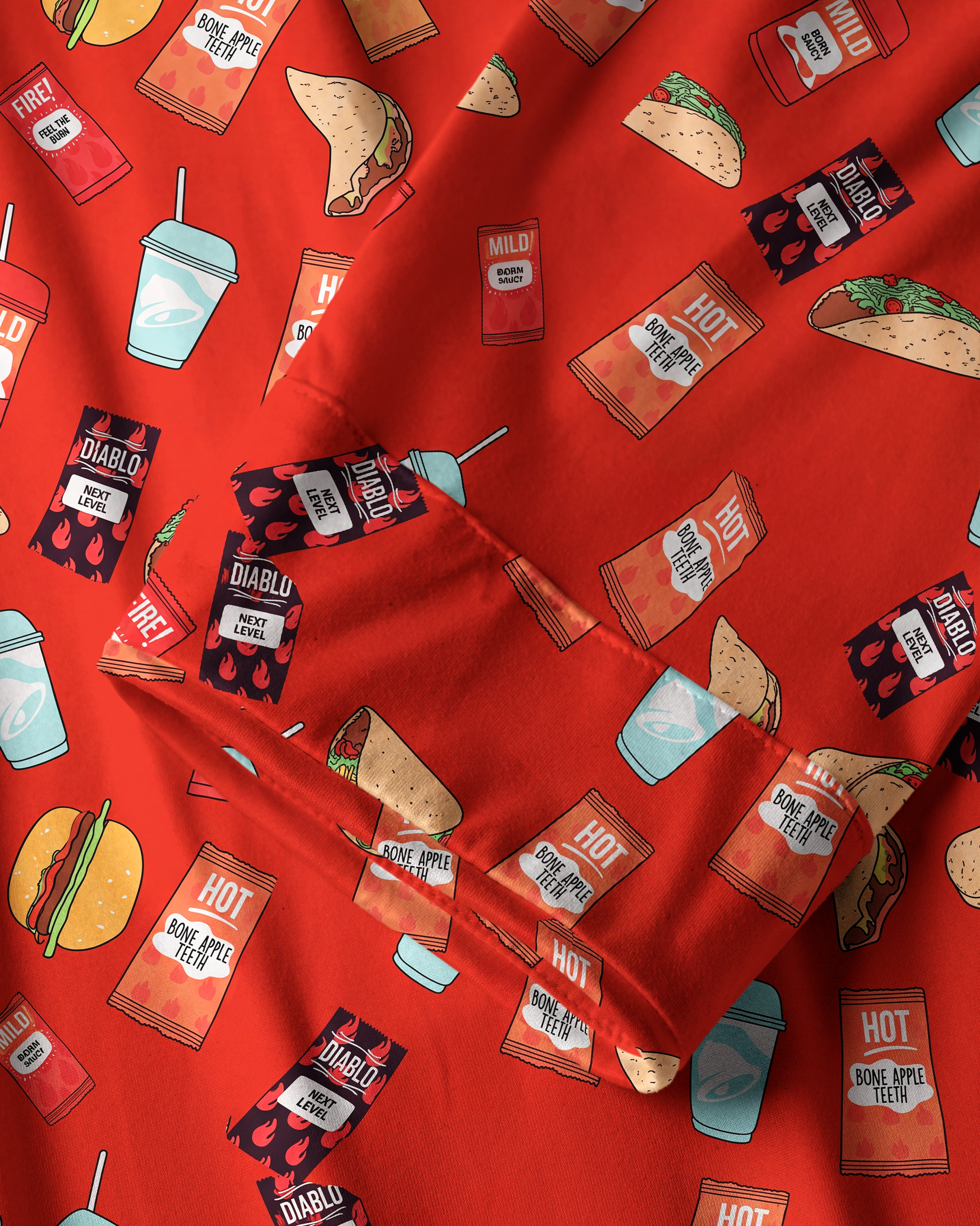 TheRetroTee Taco Spicy Feast Vintage Pajama Set