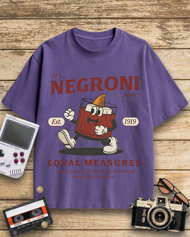 TheRetroTee Negroni Cocktail 1940s Cotton T-Shirt