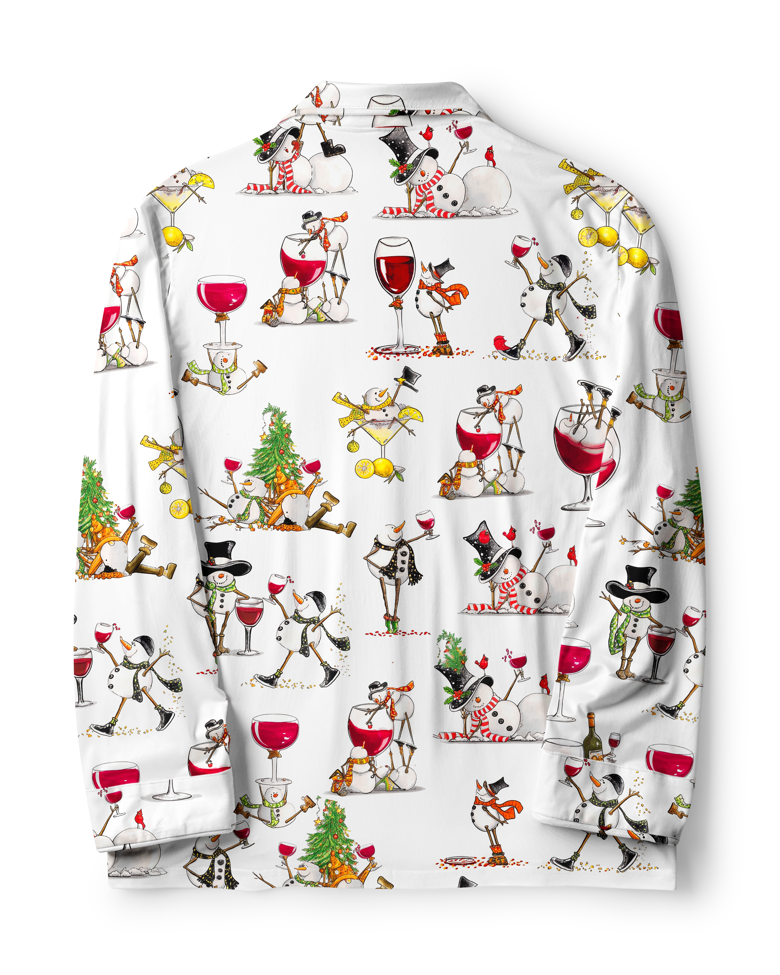 TheRetroTee Snowman Drink  Vintage Pajama Set