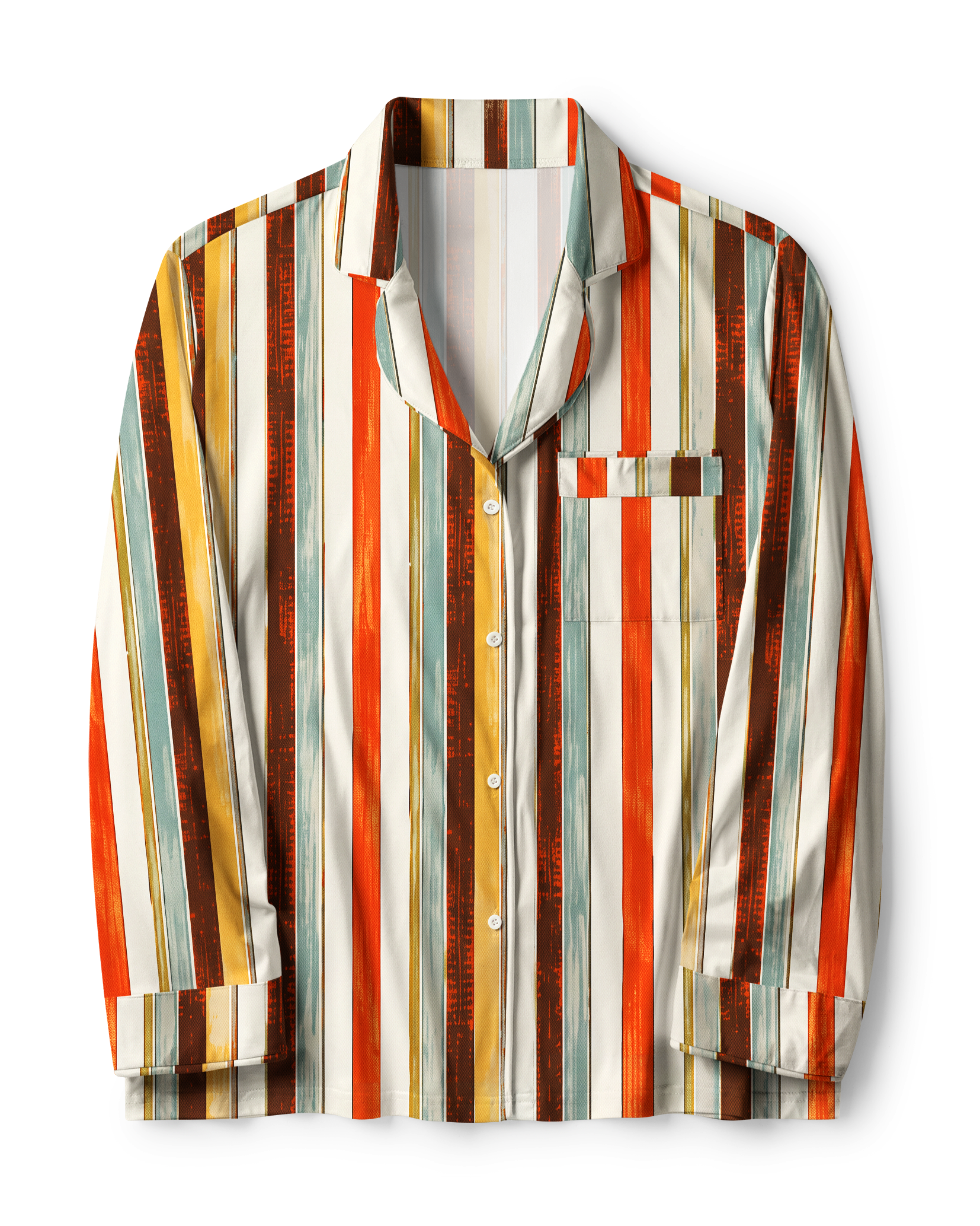 TheRetroTee Painted Retro Multistripe Vintage Pajama Set