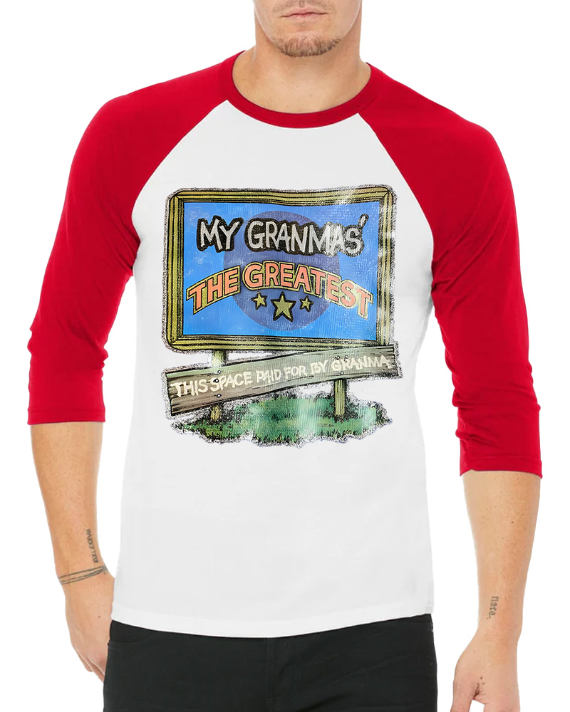 TheRetroTee 70s-80s Funny Greatest Grandma Long Sleeve Raglan T-Shirt