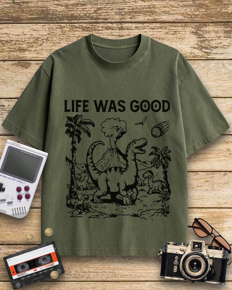 TheRetroTee Life Was Good 1990s Cotton T-Shirt