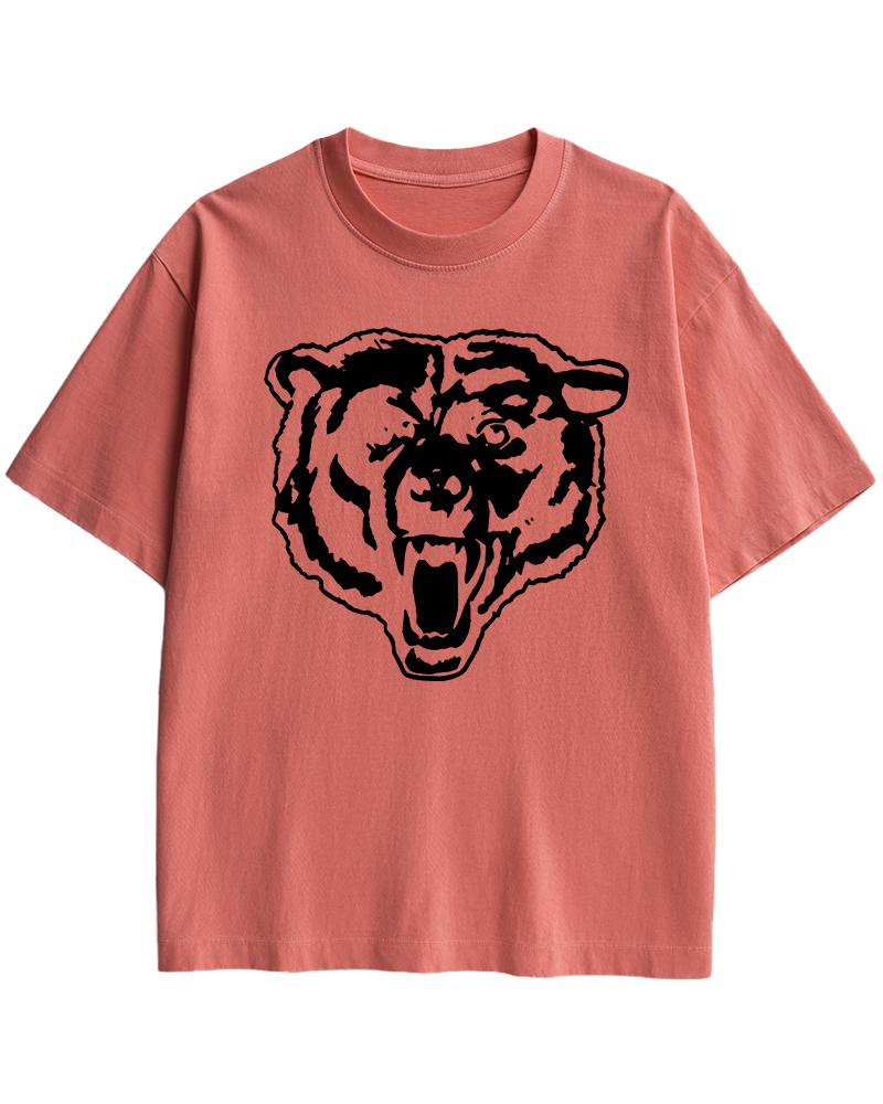TheRetroTee Bear Head Graphic Cotton T-Shirt