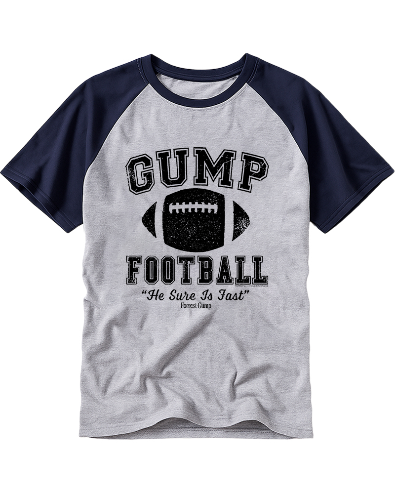 TheRetroTee Front & Back Football Jersey Forrest Gump Raglan Baseball T-Shirt