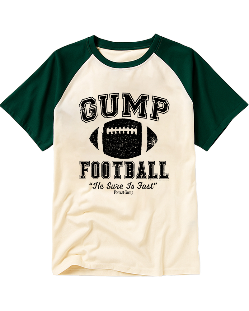 TheRetroTee Front & Back Football Jersey Forrest Gump Raglan Baseball T-Shirt