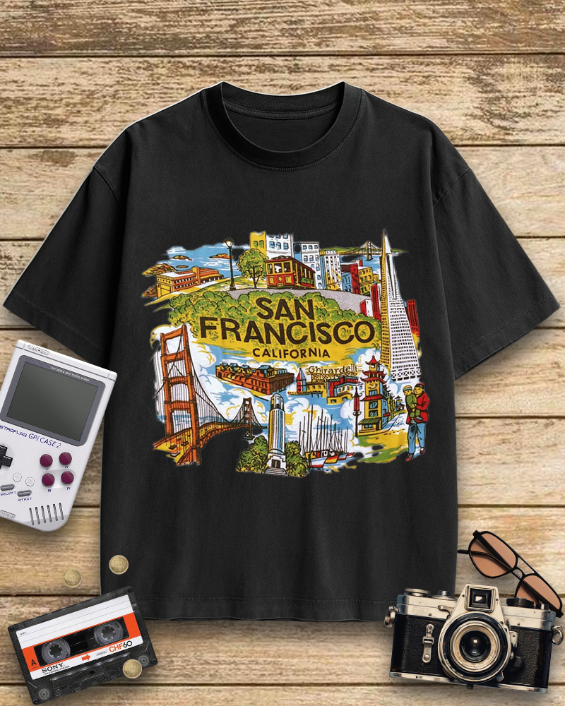 TheRetroTee San Francisco Tourist 1950s Cotton T-Shirt