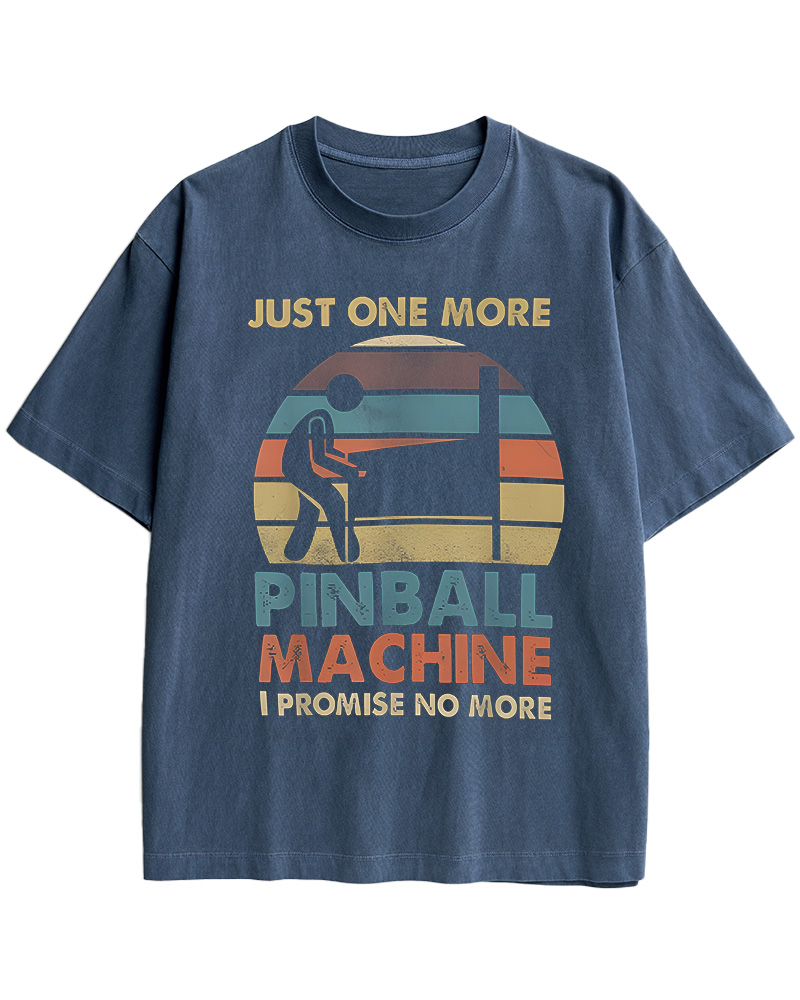 TheRetroTee Just One More Pinball Machine 1970s Cotton T-Shirt