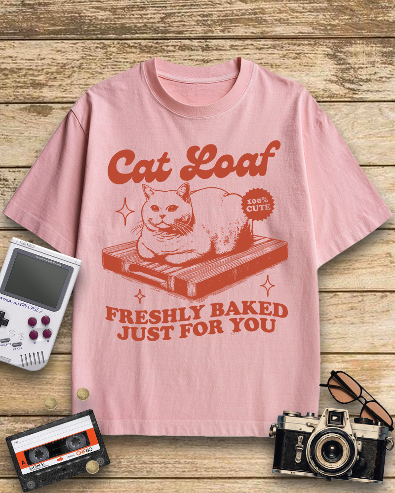 TheRetroTee Cat Loaf 2010s Cotton T-Shirt