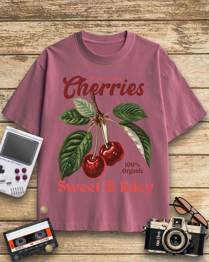 TheRetroTee Vintage Cherry 1950s Cotton T-Shirt