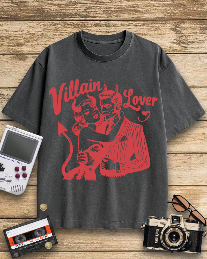 TheRetroTee Villain Lover Gothic 1960s Cotton T-Shirt