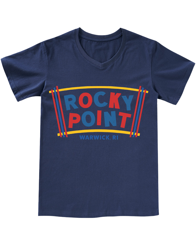 TheRetroTee Rocky Point 1980s V-neck T-Shirt