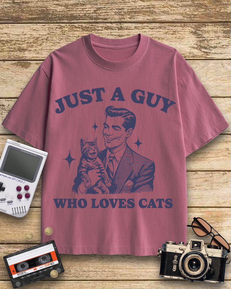 TheRetroTee Cat Lover 1960s Cotton T-Shirt