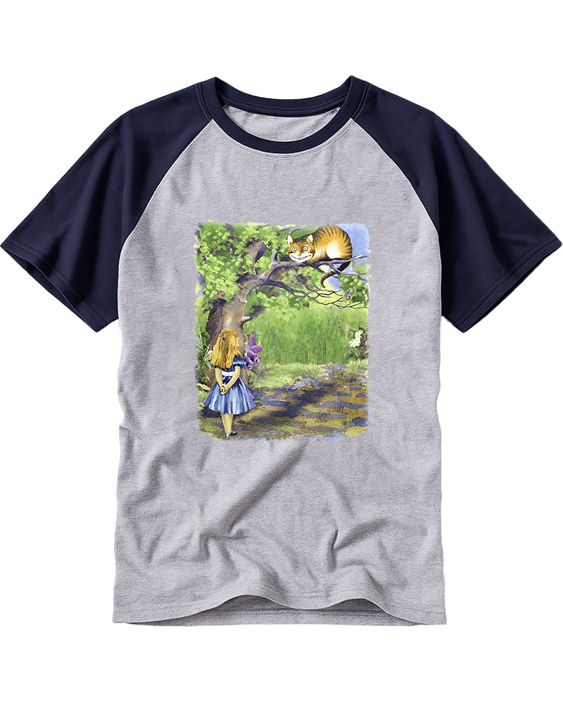 TheRetroTee Alice In Wonderland Raglan Baseball T-Shirt