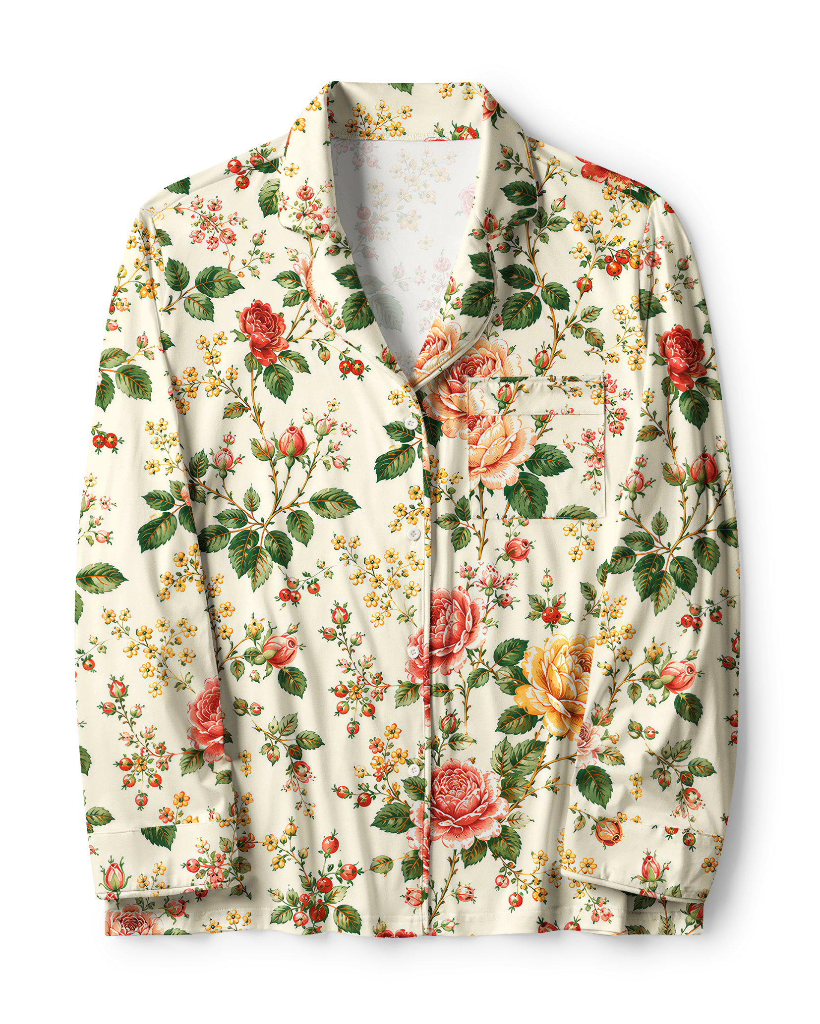 TheRetroTee Victorian Rose Garden Vintage Pajama Set