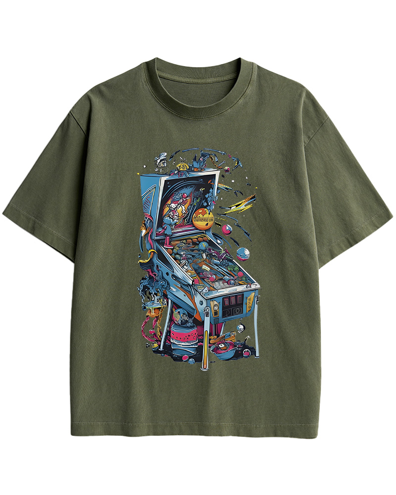TheRetroTee 80s Pinball Arcade Cotton T-Shirt