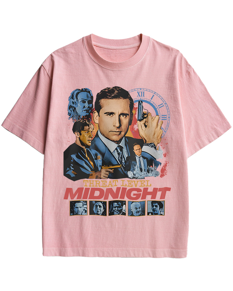 TheRetroTee Threat Level Midnight 2000s Cotton T-Shirt
