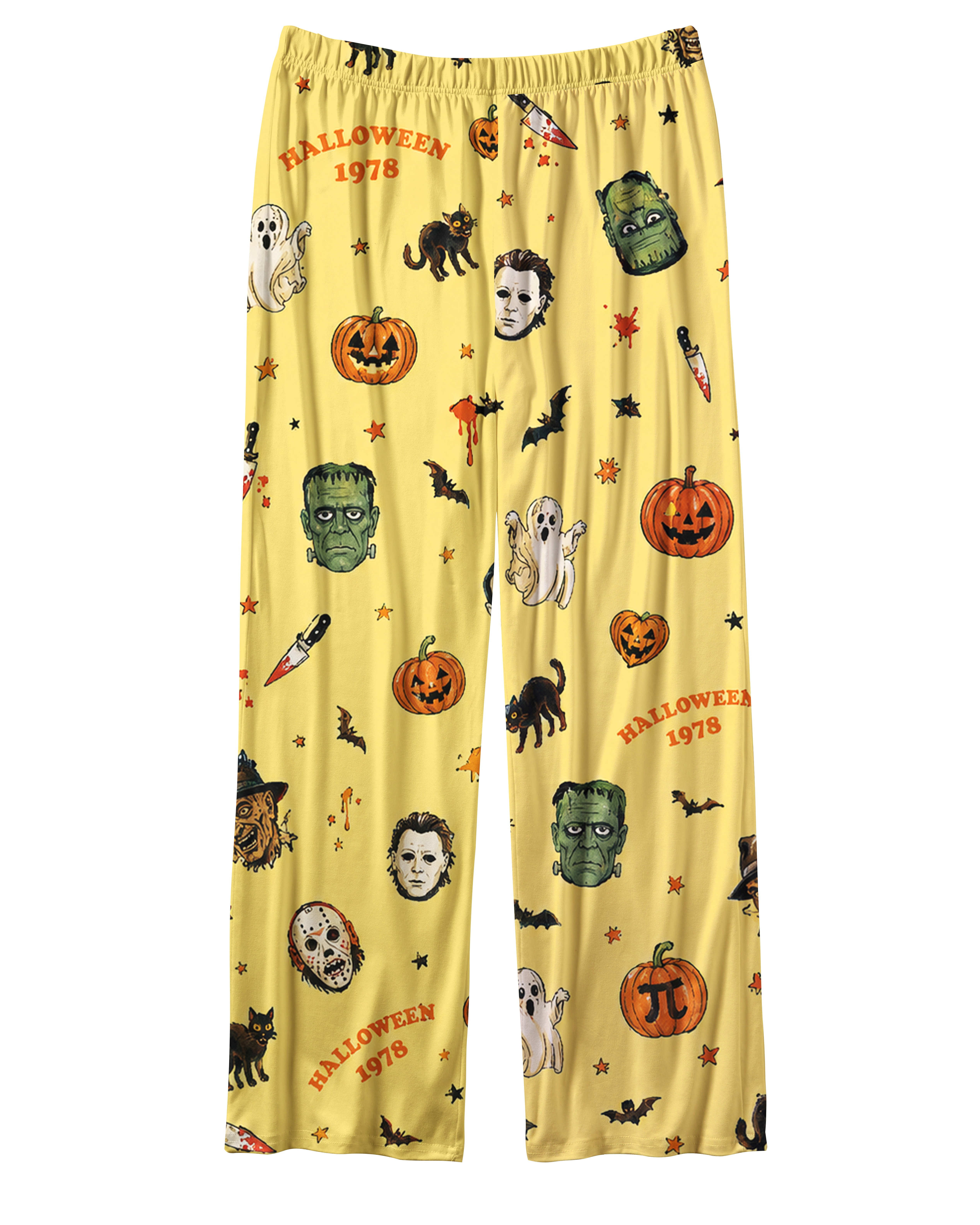 TheRetroTee Yellow Horror Squad Vintage Pajama Set