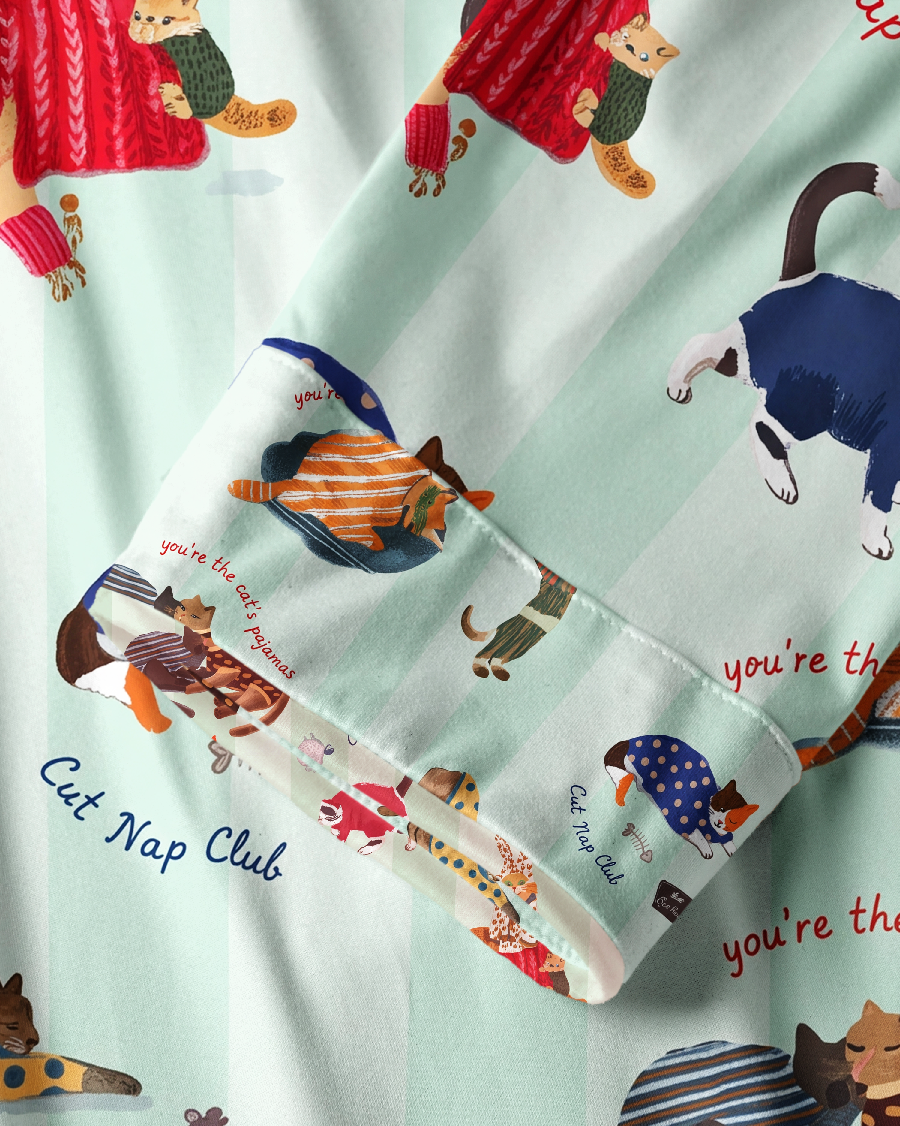 TheRetroTee cat lady Vintage Pajama Set
