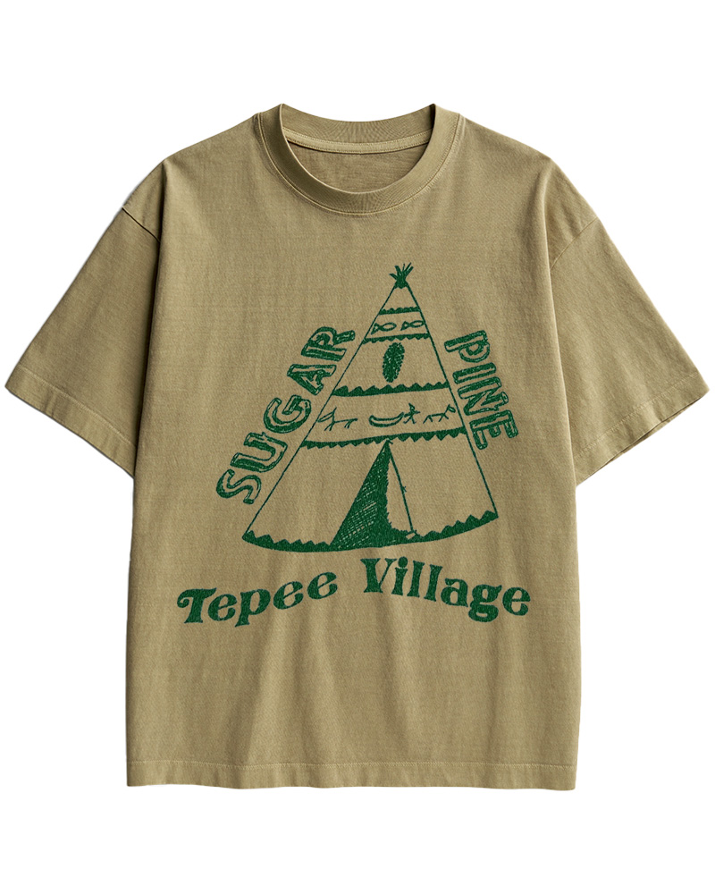 TheRetroTee 70s Sugar Pine Tepee Cotton T-Shirt