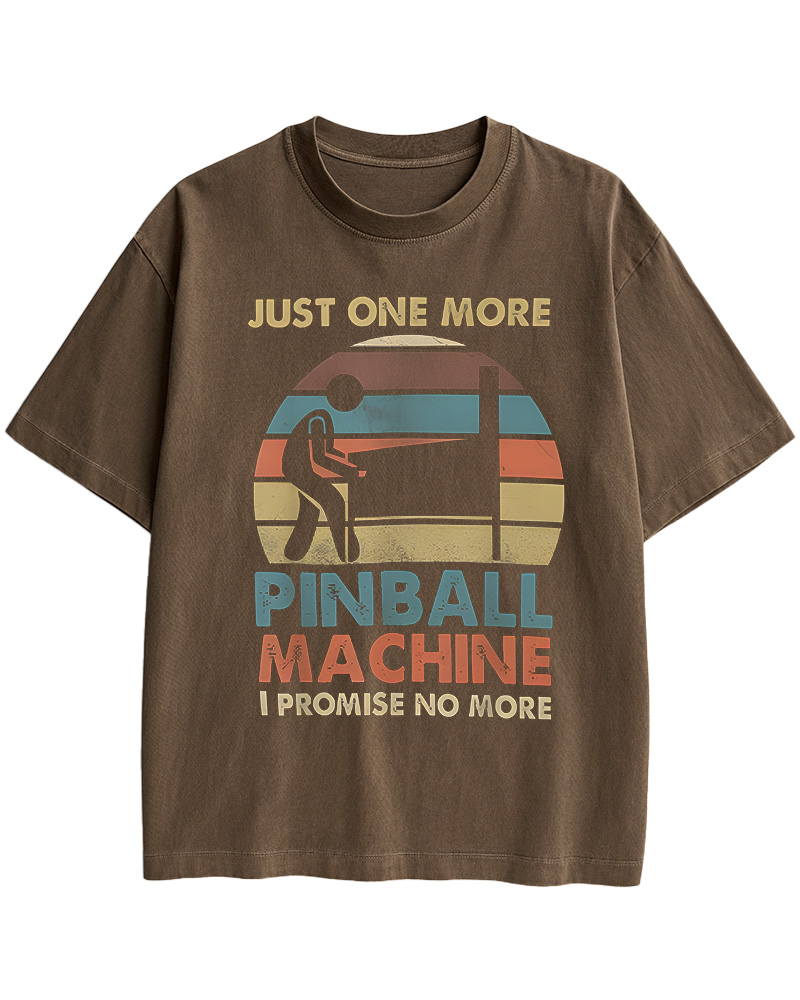 TheRetroTee Just One More Pinball Machine 1970s Cotton T-Shirt