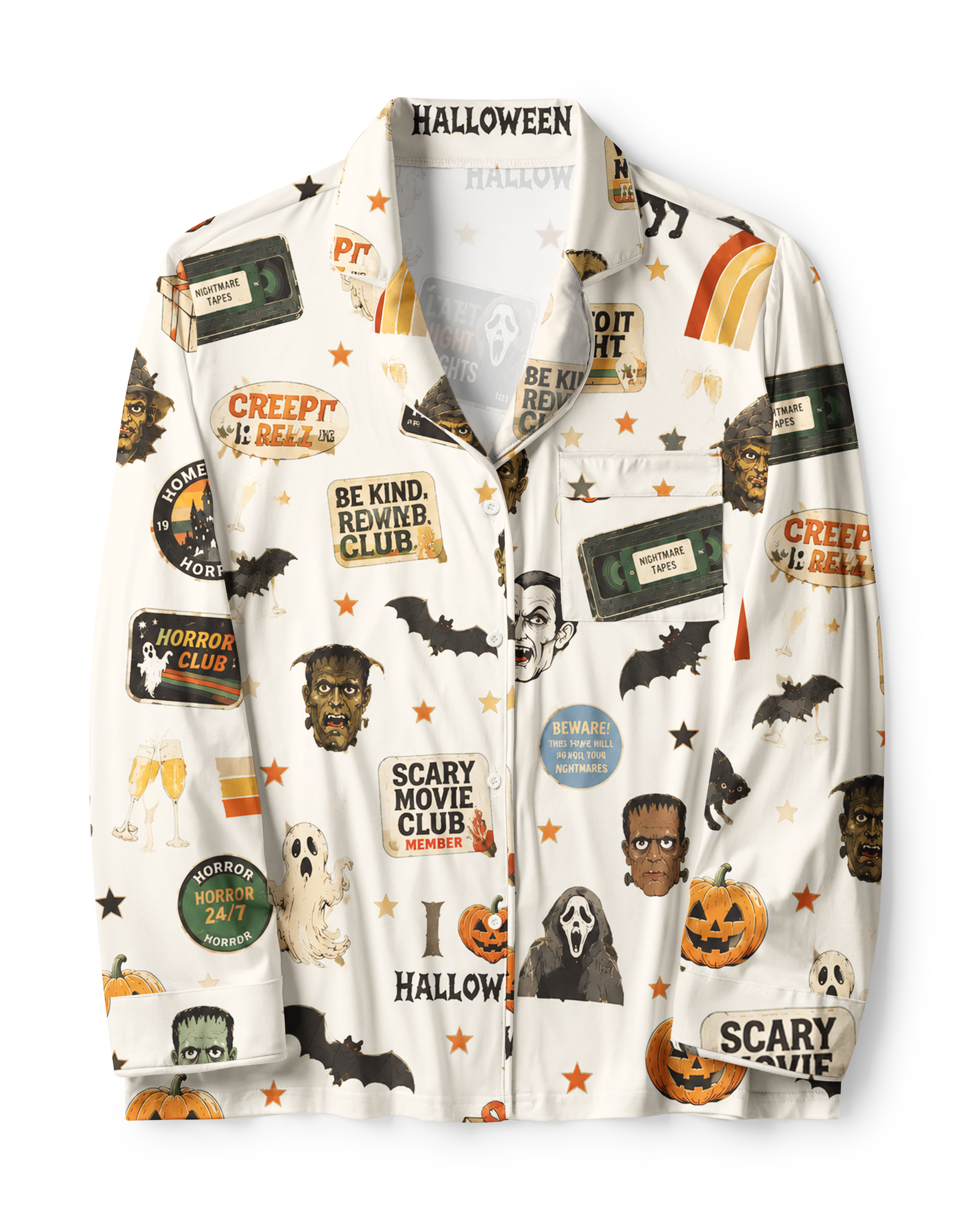 TheRetroTee Horror Movie Club Vintage Pajama Set