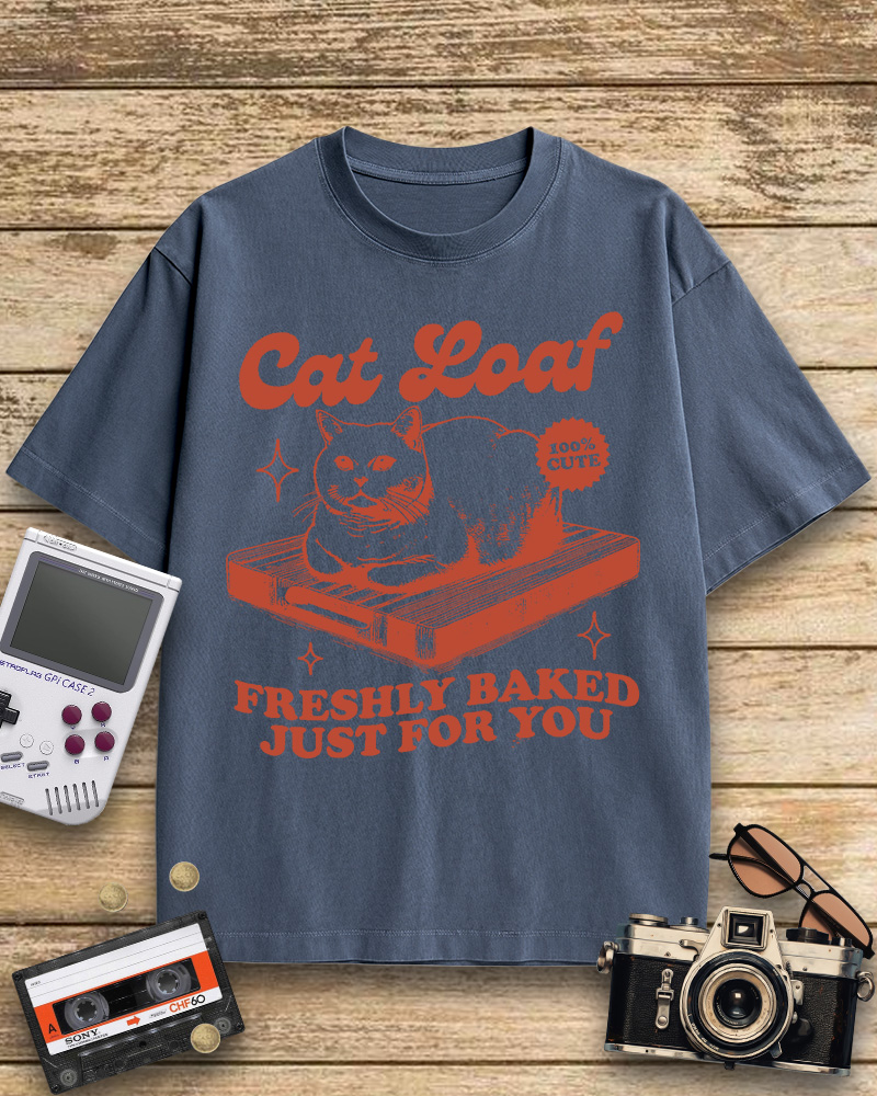 TheRetroTee Cat Loaf 2010s Cotton T-Shirt