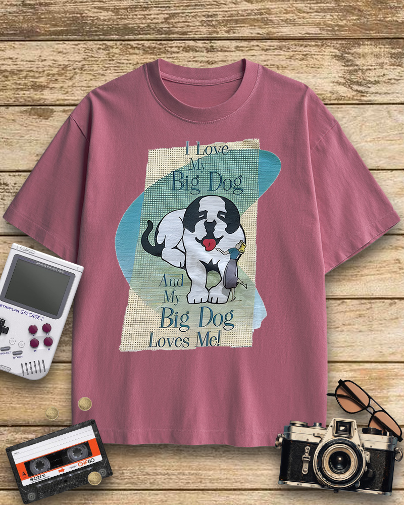 TheRetroTee Vintage Big Dogs Cotton T-Shirt