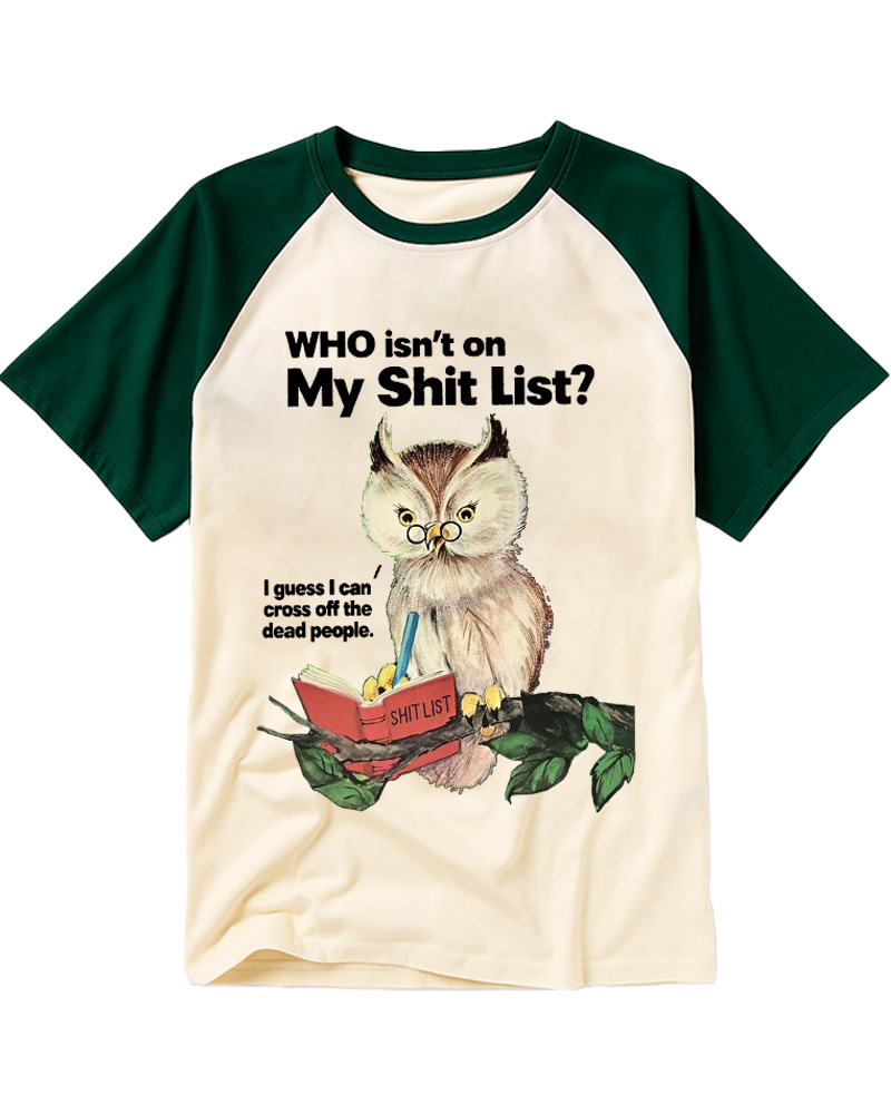 TheRetroTee Who Isn't on My Shit List 1870s Raglan Baseball T-Shirt