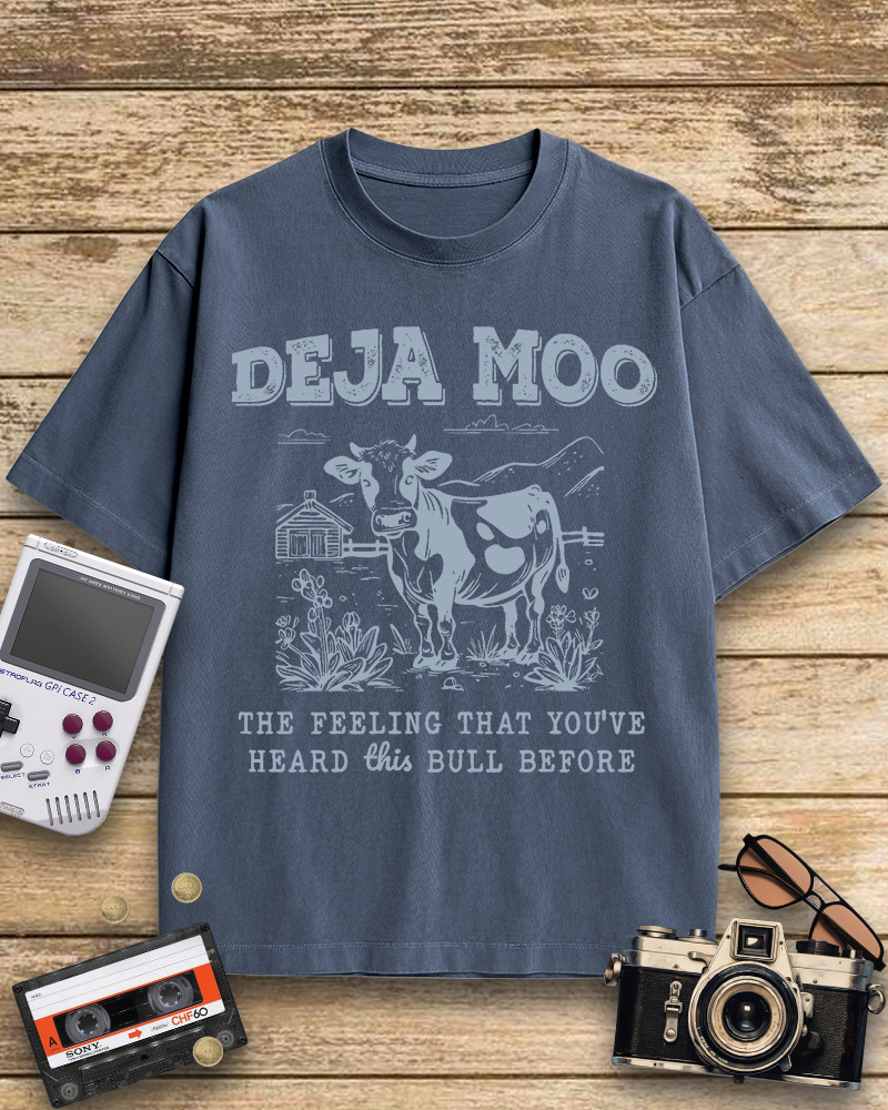 TheRetroTee Deja Moo 2000s Cotton T-Shirt