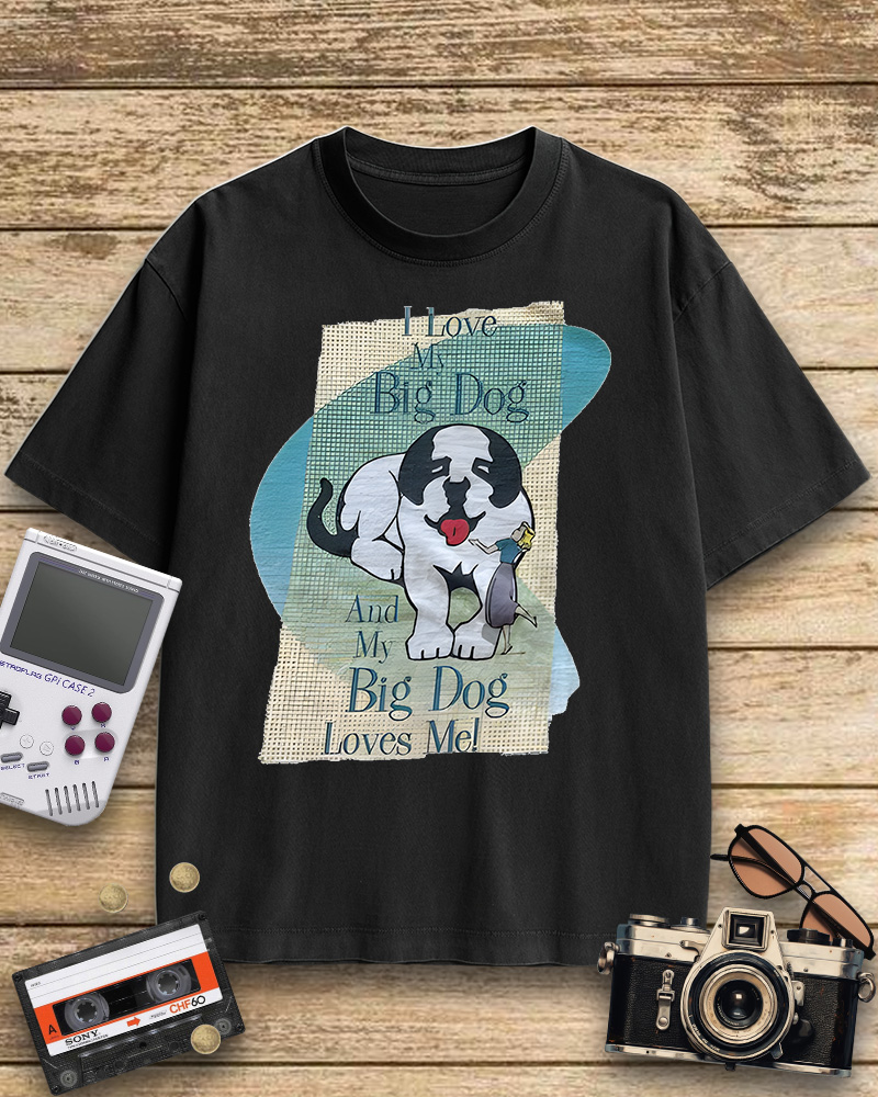 TheRetroTee Vintage Big Dogs Cotton T-Shirt
