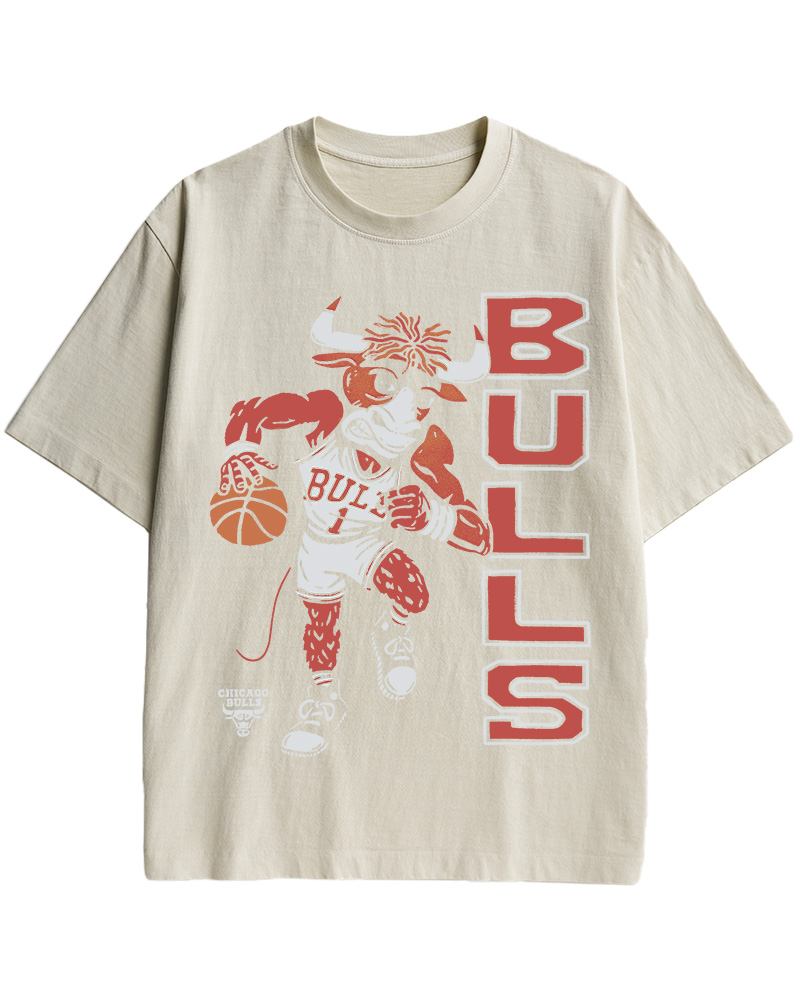 TheRetroTee Chicago Basketball Bull 1990s Cotton T-Shirt