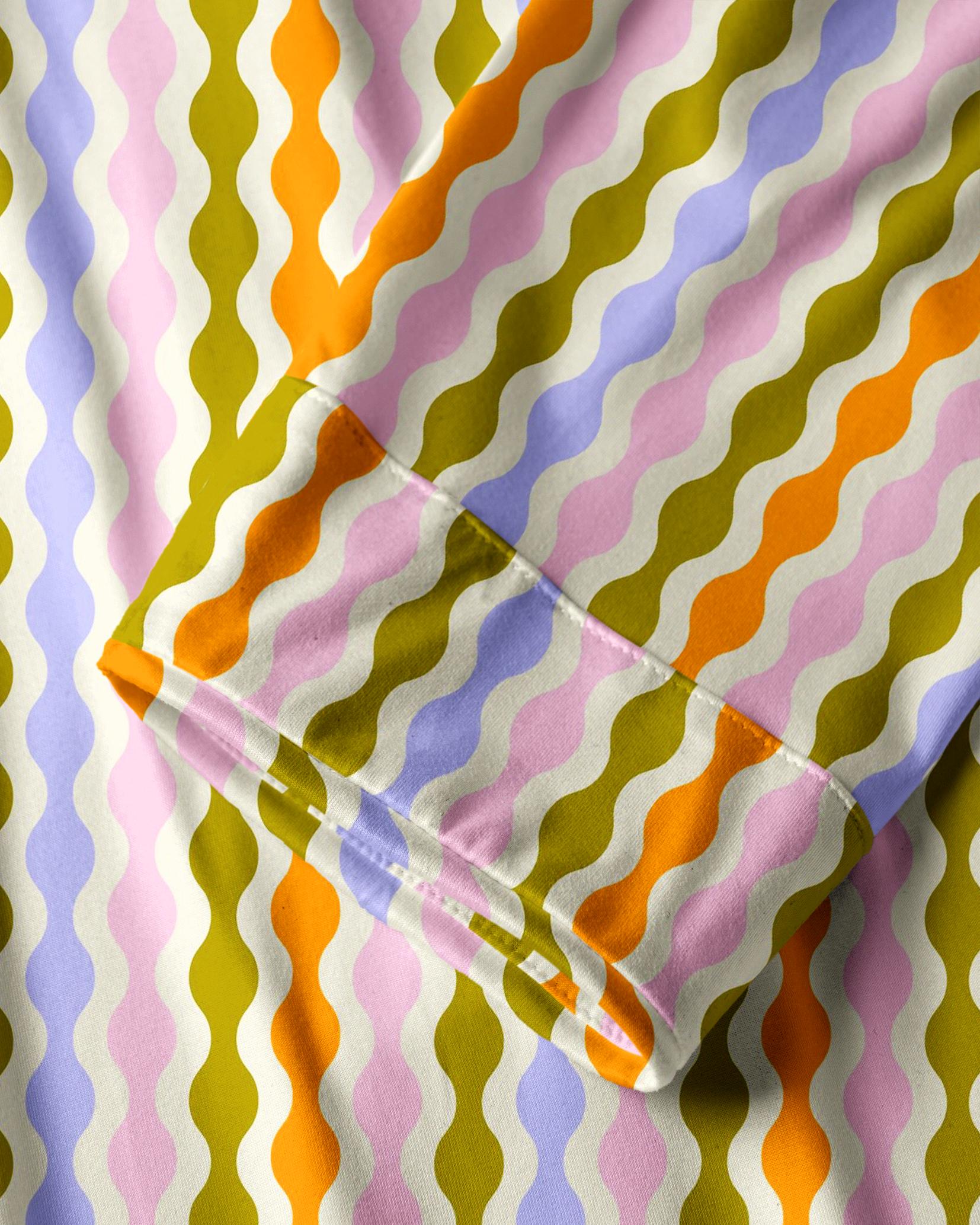TheRetroTee Retro Wavy Stripe Groove Vintage Pajama Set